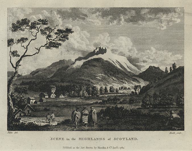 Scotland, A Scene in the Highlands, 1793. A picture of someone's ancestors.